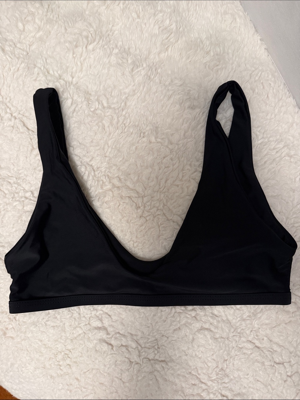 SHEIN Black Scoop Wireless Swim Bralette